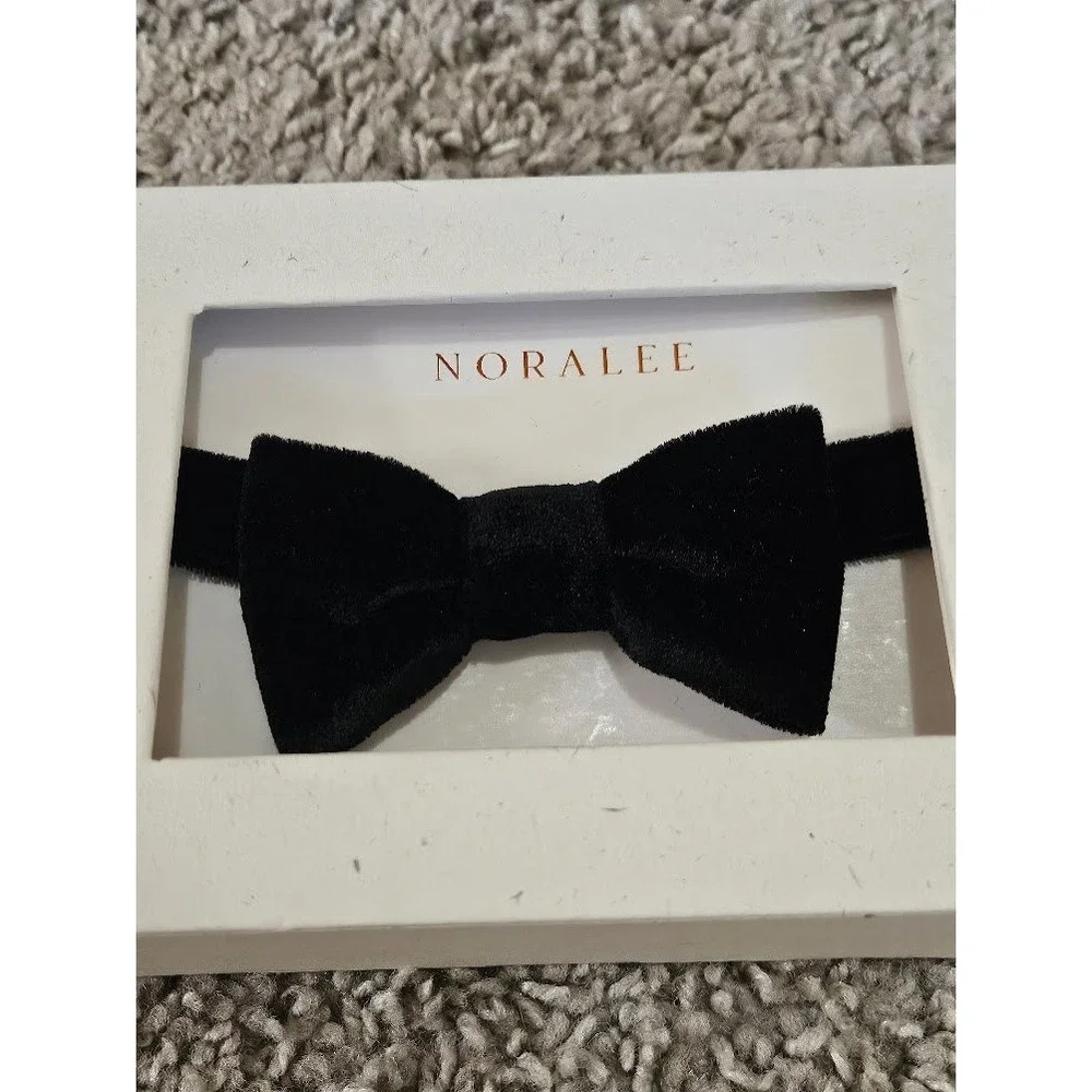 Noralee Kids Black Velvet Bow Tie Adjustable Formal Wedding Accessory Small NIB